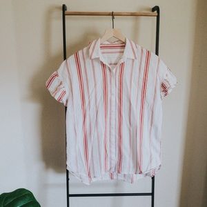 Madewell Button Down Top with Ruffle Sleeves